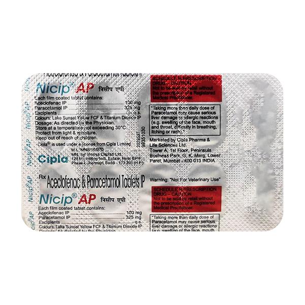 Nicip Ap Tablet 10's Price, Uses, Side effects | Netmeds