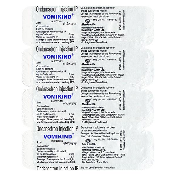 Vomikind Injection 2ml Price, Uses, Side effects, Substitutes | Netmeds