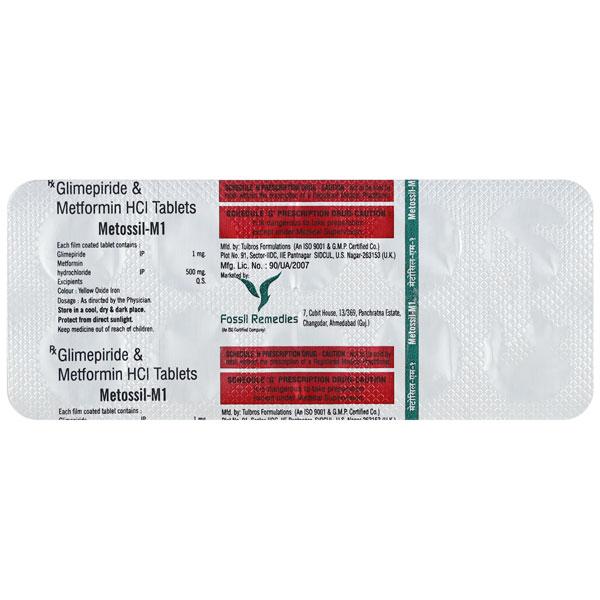METOSSIL M 1 Tablet 10's : Price, Uses, Side Effects | Netmeds