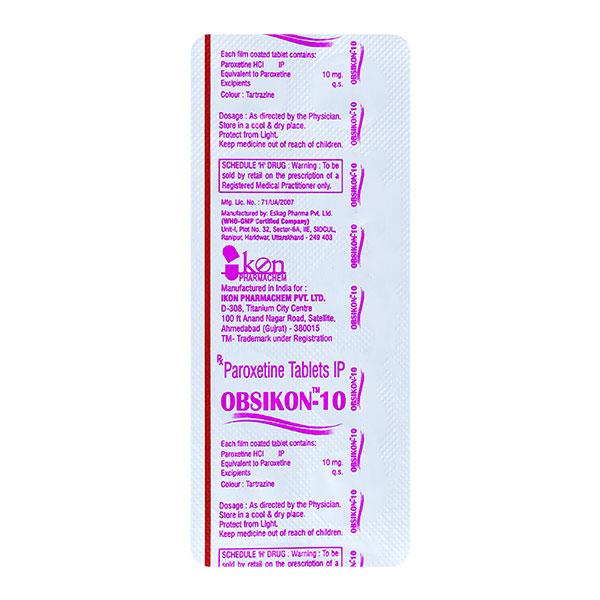 OBSIKON 10 Tablet 10's Price, Uses, Side effects, Substitutes | Netmeds