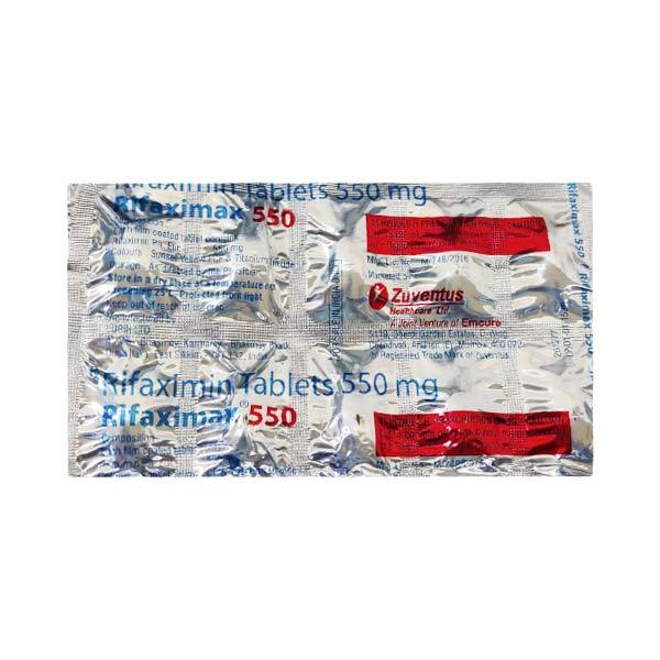 Rifaximax 550mg Tablet 10'S Price, Uses, Side effects, Substitutes ...
