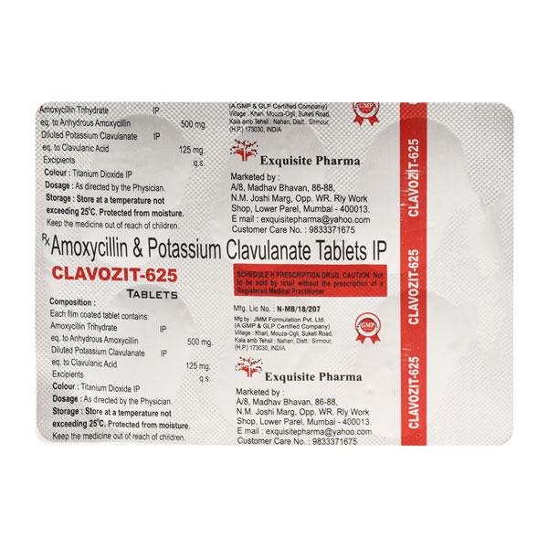 CLAVOZIT 625mg Tablet 6's