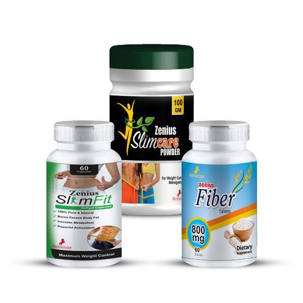 Zenius Slimfit Capsule 60's + Slimcare Powder 100 gm + Fiber 800 mg ...