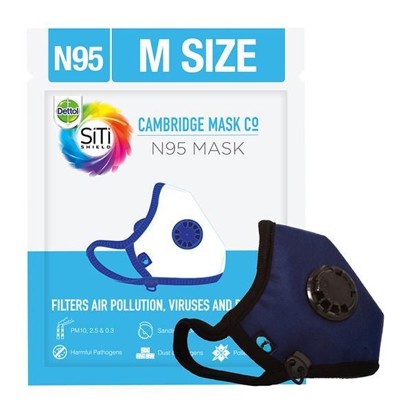 Dettol Cambridge Basic N95 Mask - Anti Virus, Reusable & Washable (Navy ...