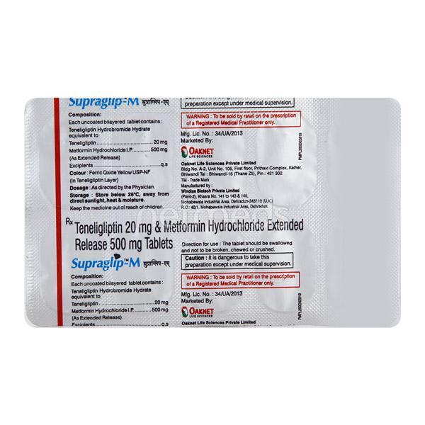 Supraglip M 20/500mg Tablet 10'S Price, Uses, Side effects, Substitutes ...