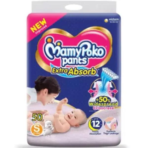 MamyPoko Extra Absorb Diaper Pants (S) 50's Superior Absorbency
