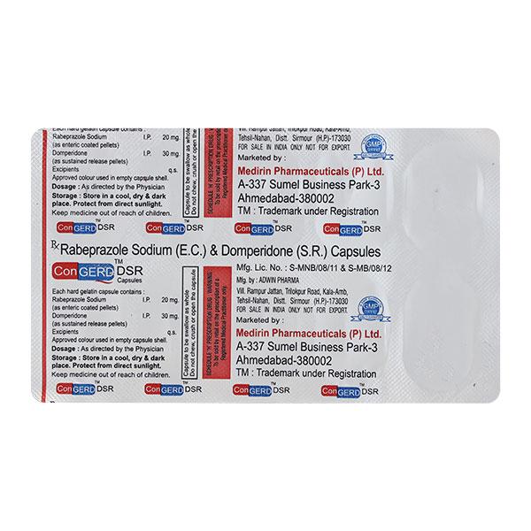 CONGERD DSR Capsule 10's Price, Uses, Side effects, Substitutes | Netmeds