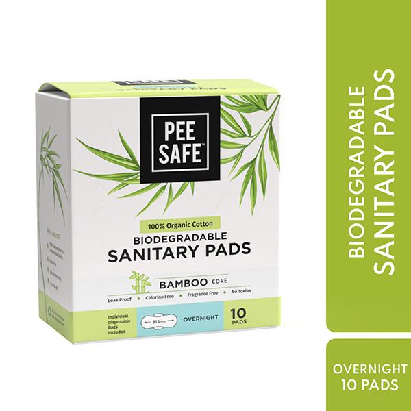 Buy Pee Safe 100% Organic Cotton Biodegradable Sanitary Pads (Overnight ...