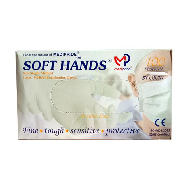 Buy Soft Hands Non Sterile Latex Medical Examination Gloves (M
