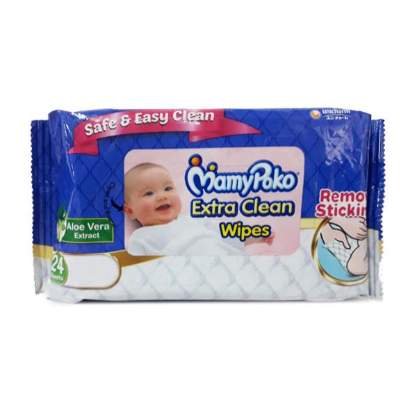 Buy Mamypoko Extra Clean Wipes Aloe Vera Extracts 24's Online at