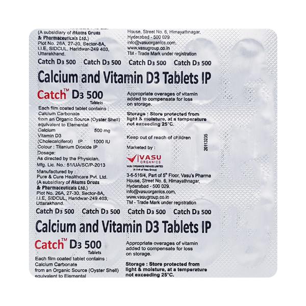 CATCH D3 500 Tablet 15's Price, Uses, Side effects, Substitutes | Netmeds