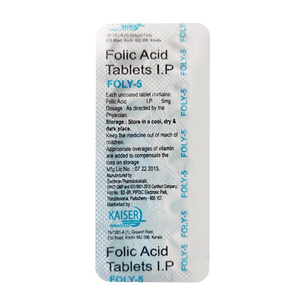 FOLY 5mg Tablet 10's