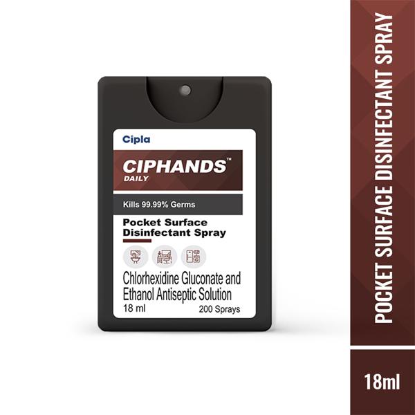 Buy Ciphands Daily Pocket Surface Disinfectant Spray 18 ml Online at ...