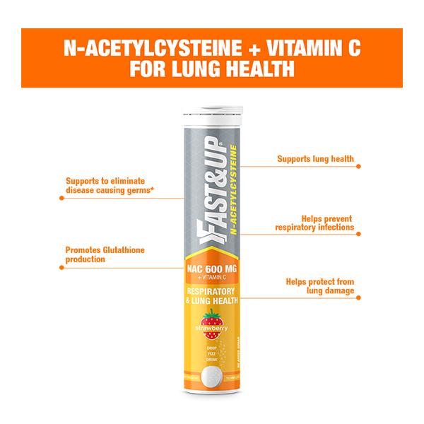 Fast&Up N-Acetylcysteine Effervescent Tablet - Strawberry Flavour 20's  Online at Discounted Price