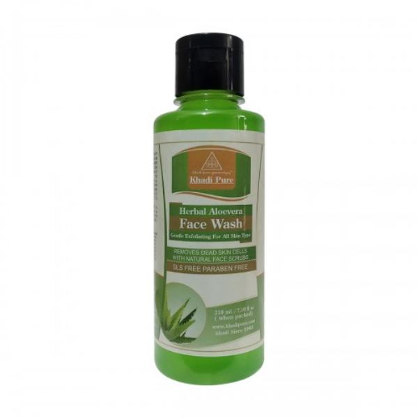 Khadi Pure Herbal SLS Paraben Free Face Wash - Aloevera 210 ml
