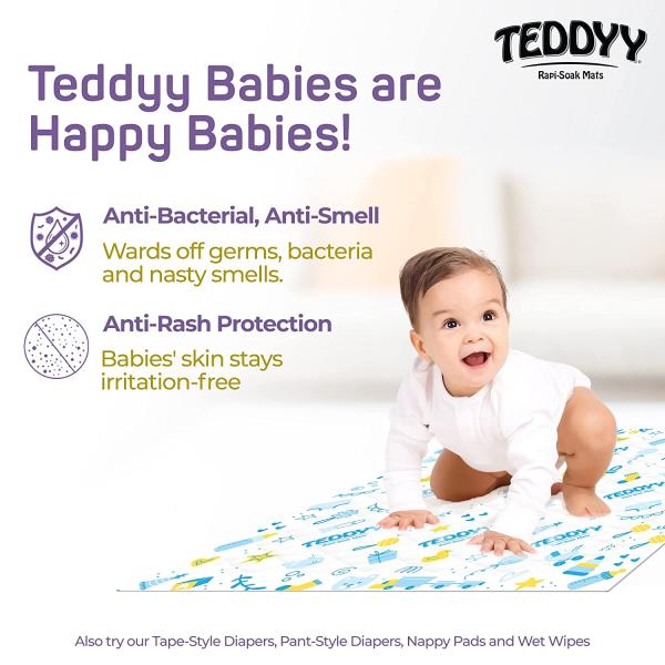 Buy Teddyy Rapi Soak Disposable Mats (60 cm x 60 cm) 10's Online