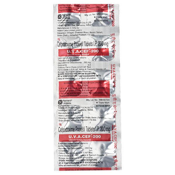 UVA Cef 200mg Tablet 10'S