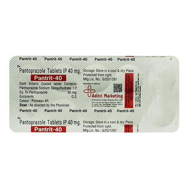 PANTRIT 40 Tablet 10's Price, Uses, Side effects, Substitutes | Netmeds
