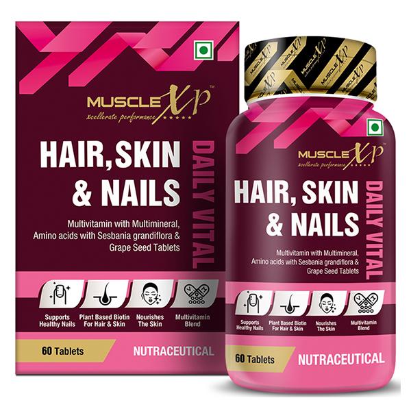 MuscleXP Biotin Hair Skin & Nails Complete Multivitamin with Amino ...