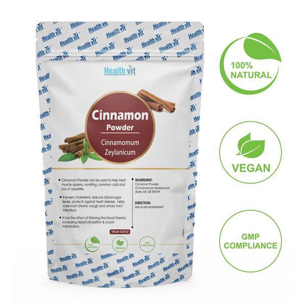 HealthVit Natural Cinnamon Powder (Cinnamomum Zeylanicum) 100 gm online ...