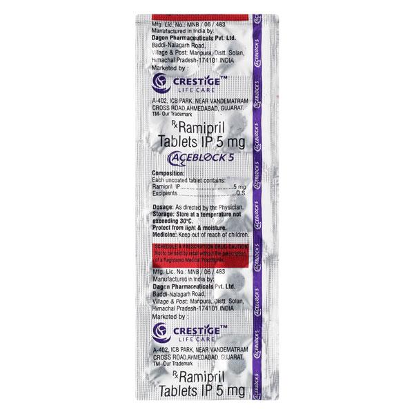 ACEBLOCK 5 Tablet 10's Price, Uses, Side effects, Substitutes | Netmeds