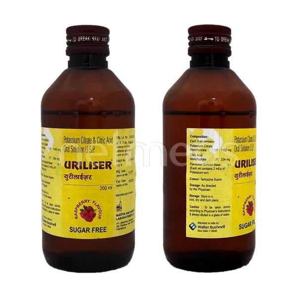 Uriliser Sugar Free Raspberry Flavour Oral Solution 200ml : Uses, Side ...