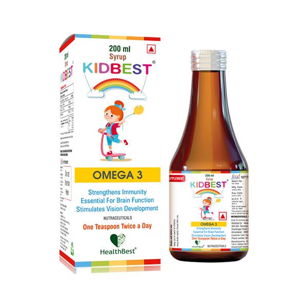 HealthBest Kidbest Omega-3 Syrup 200 ml Online at Best Price - Omega ...