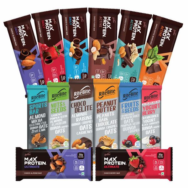 Buy Max Protein & RiteBite Assorted Bar (Pack of 14) Online at ...