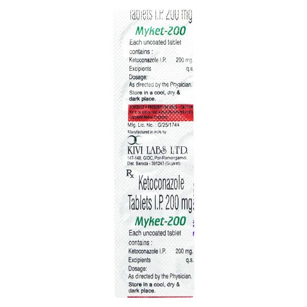 MYKET 200 Tablet 10's Price, Uses, Side effects, Substitutes | Netmeds