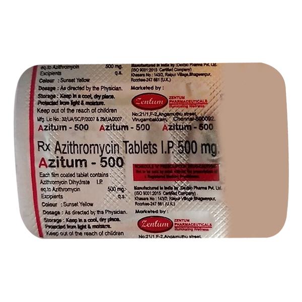 AZITUM 500 Tablet 3's