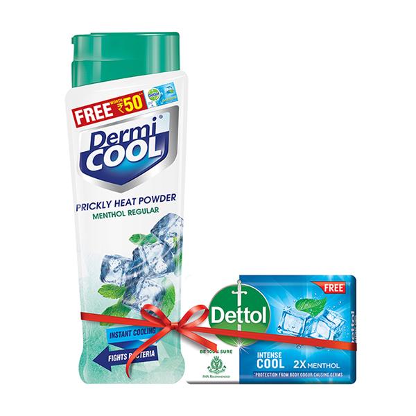 Buy Dermicool Prickly Heat Powder - Menthol Regular 150 gm + Free ...