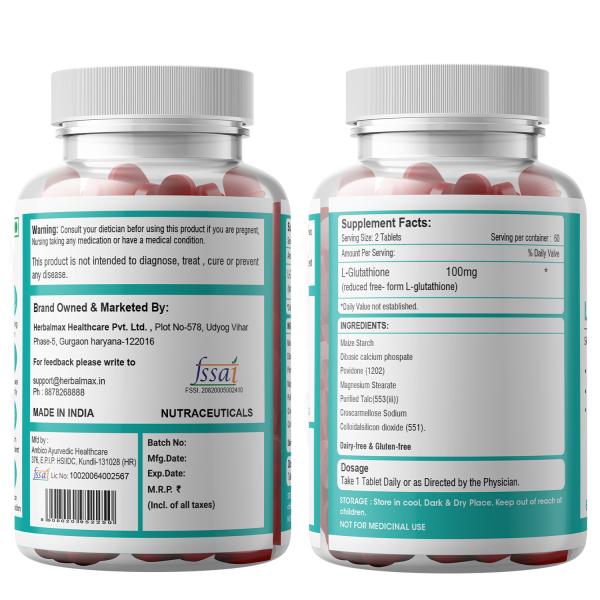 Buy Herbal Max L Glutathione Tablet 60's Online at Discounted Price |  Netmeds