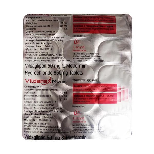 VILDANEX M PLUS Tablet 15's Price, Uses, Side effects, Substitutes ...