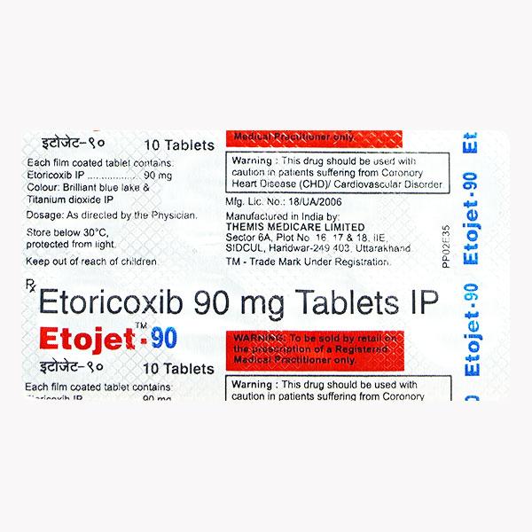 ETOJET 90 Tablet 10's Price, Uses, Side effects, Substitutes | Netmeds