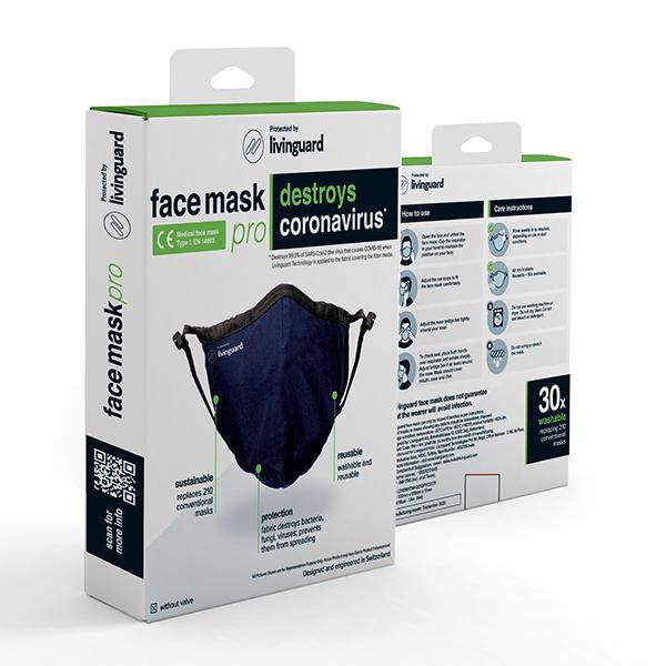 Buy Livinguard Face Mask Pro Without Valve (L) - Blue (Pack of 1 ...