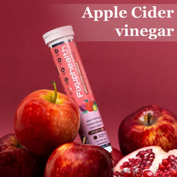 can i take apple cider vinegar with glutathione FixUpHealth Apple Cider Vinegar Effervescent Tablet - Apple Flavour 20's &  FixUpHealth Glutathione Effervescent Tablet