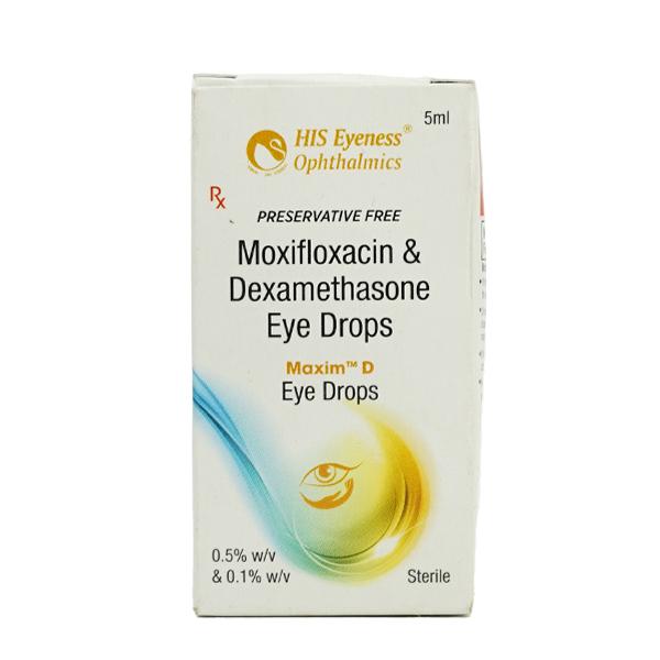 MAXIM D Eye Drops 5ml Price, Uses, Side effects, Substitutes | Netmeds