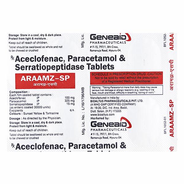 ARAAMZ SP Tablet 10's Price, Uses, Side effects, Substitutes | Netmeds