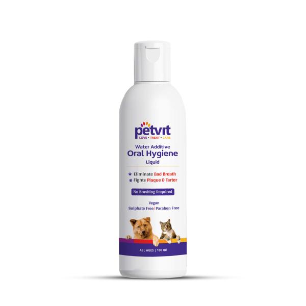 Petvit Oral Hygiene Liquid with Green Tea - All Breeds of Dogs & Cats ...