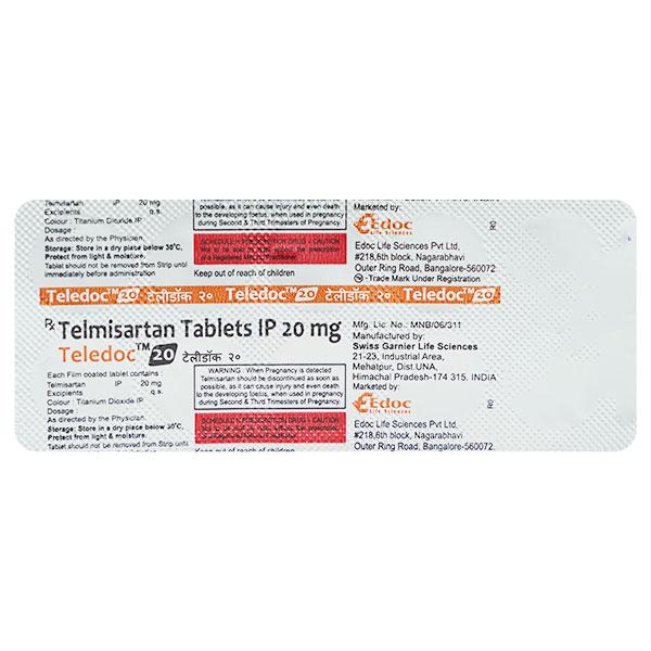 TELEDOC 20mg Tablet 10's : Price, Uses, Side Effects | Netmeds