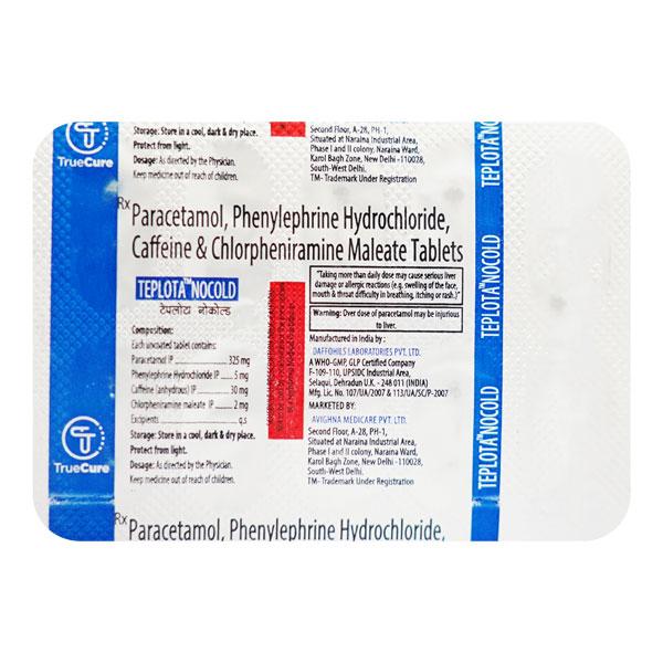 Buy TEPLOTA NOCOLD Tablet 10's Online at Upto 25% OFF | Netmeds