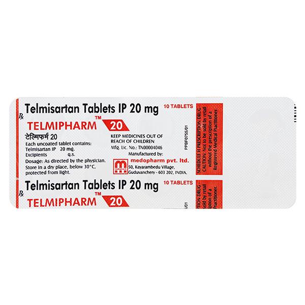 TELMIPHARM 20mg Tablet 10's