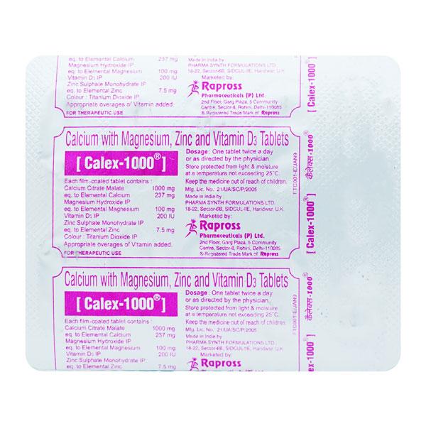 CALEX 1000mg Tablet 10's - Buy Medicines online at Best Price from ...