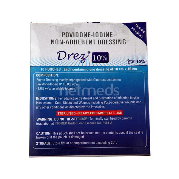 Drez 10X10Cm Tulle 1's Price, Uses, Side effects, Substitutes | Netmeds