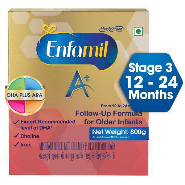Enfamil Follow Up Formula A+ Stage (12-24 Months) Powder 800 gm-Refill  Pack