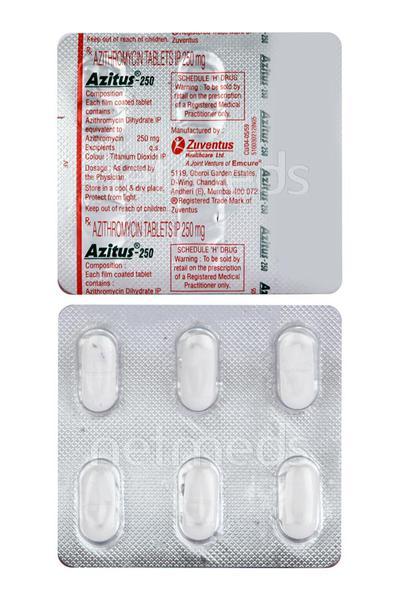 Azitus 250mg Tablet 6'S