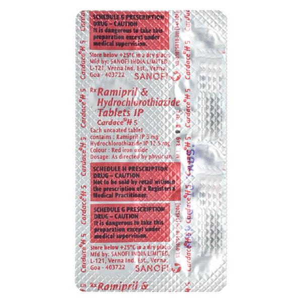 Cardace H 5mg Tablet 10'S : Uses, Side Effects, Price | Netmeds