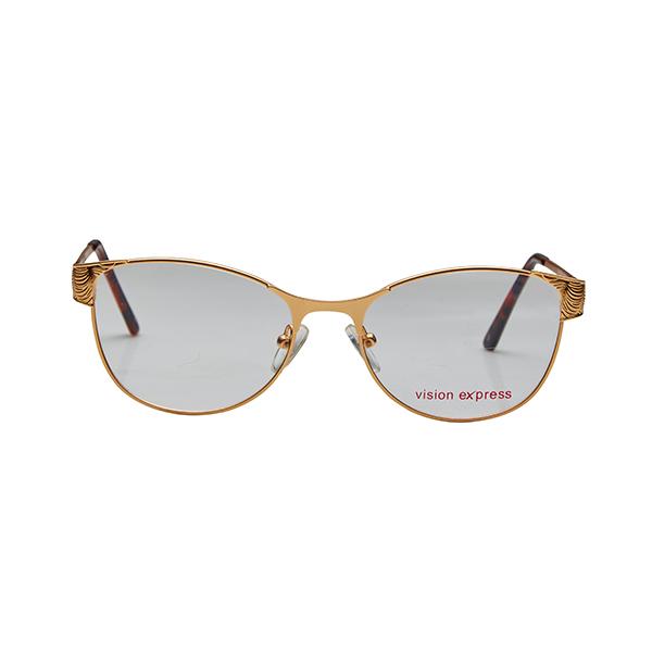 Buy Vision Express 49092 Gold Rectangle Eyeglasses (Including Anti ...