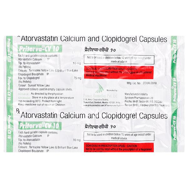 Buy Pritorva CV 10/75mg Capsule 10'S Online at Upto 25% OFF | Netmeds