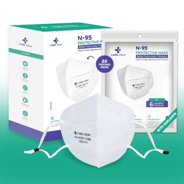 Care View N95 FFP2 Protective Face Mask (Adjustable) - Ear Loop 20's